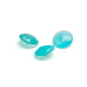 Okrągły kamień, rozeta stożek - chalcedon turkusowy 12 MM
