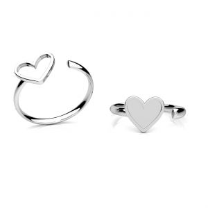 Pierścionek uniwersalny - serce, oprawa do żywicy*srebro AG 925*U-RING OWS-01185 8,8x18,8 mm