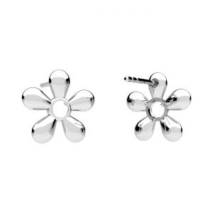 Kolczyk sztyft - kwiatek oprawa do okrągłych kamieni naturalnych 3mm*srebro AG 925*KLS OWS-01029 12,2x12,7 mm