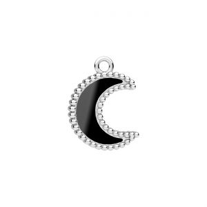Zawieszka - księżyc, czarna żywica*srebro AG 925*CON-1 ODL-01614 12,4x17 mm ver.2