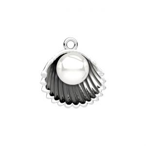 Zawieszka muszelka - biała perła 6mm*srebro AG 925*CON-1 ODL-01620 15,7x17 mm ver.2