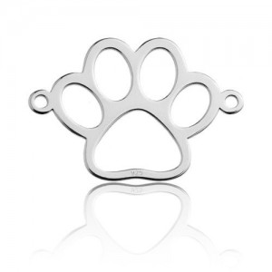 Connector pendant - dog paw*sterling silver AG 925*BL 585 - 0,8 mm