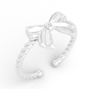 Adjustable ring with bow*sterling silver AG 925*PB-0022