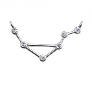 Connector pendant - zodiac sign with stone - Libra*sterling silver AG 925*S-CHARM 362  