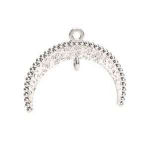Connector pendant - moon with hanging loop*sterling silver AG 925*S-CHARM 768