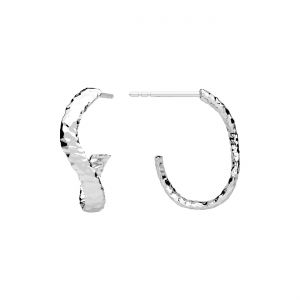 Kolczyk sztyft - młotkowany*srebro AG 925*KLS ODL-01646 6,2x12,3 mm L+P