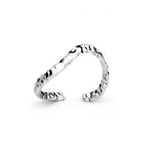 Pierścionek uniwersalny - młotkowany*srebro AG 925*U-RING ODL-01647 7x19,7 mm