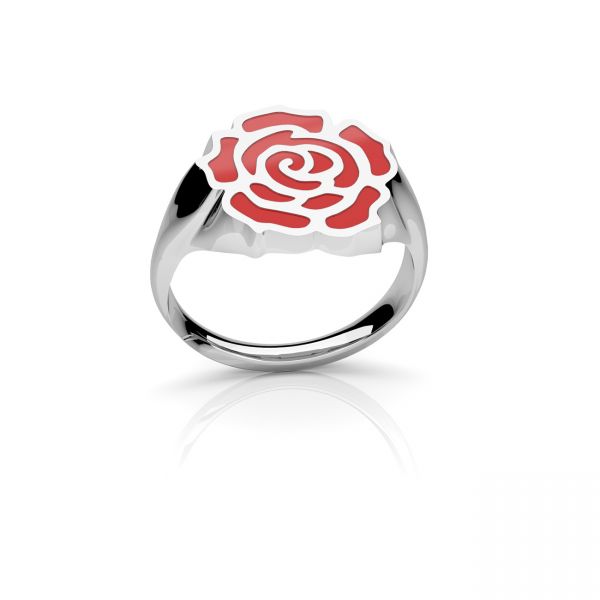 pierścionek w kształcie róży